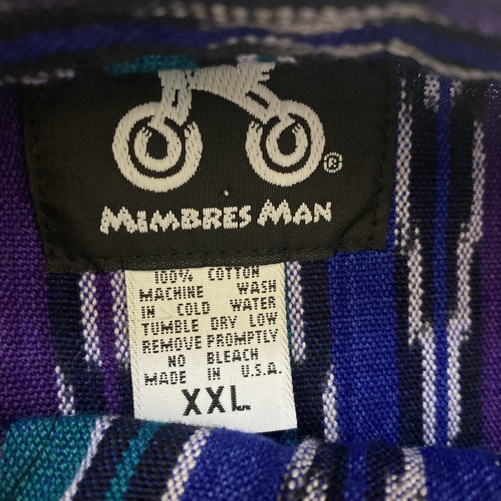 Vintage Mimbres Man Cycling Shirt - Men's XXL Cotton Tribal Stripe Southwest USA - Picture 2 of 11